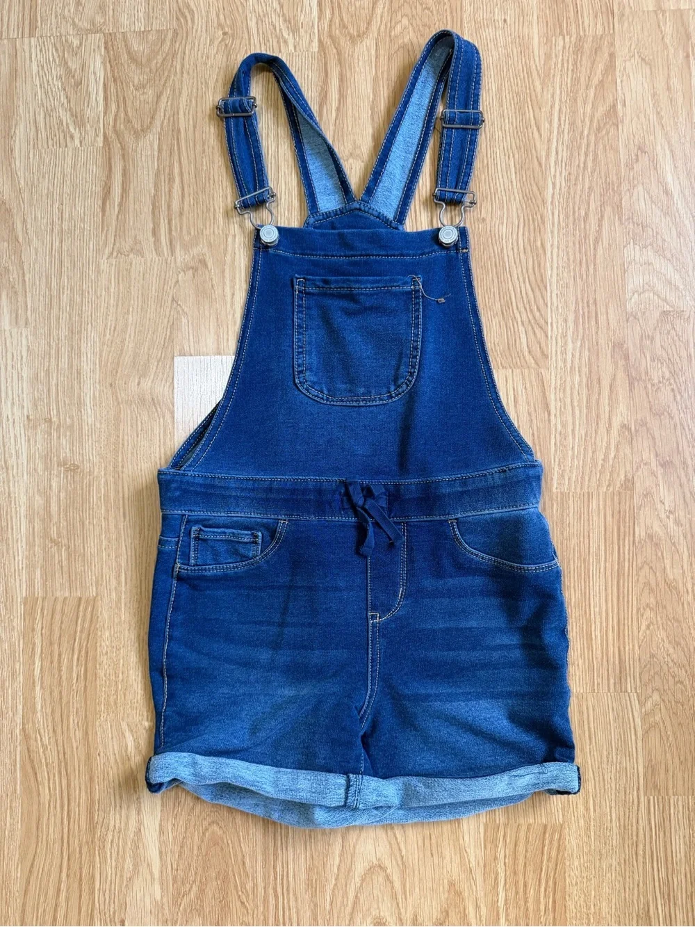 Vanilla Star Girls Denim Short Overalls - Indigo